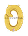 Globo foil letra O minúscula oro 36cm