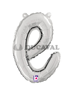 Globo foil letra E minúscula plata 36cm