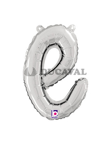 Globo foil letra E minúscula plata 36cm