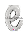 Globo foil letra E minúscula plata 36cm