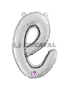 Globo foil letra E minúscula plata 36cm