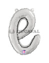 Globo foil letra E minúscula plata 36cm