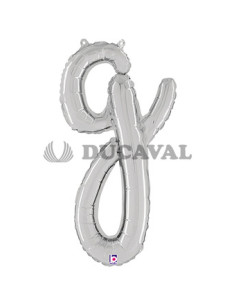 Globo foil letra G minúscula plata 36cm