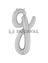 Globo foil letra G minúscula plata 36cm