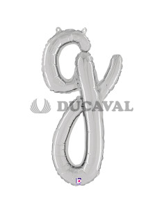 Globo foil letra G minúscula plata 36cm