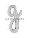 Globo foil letra G minúscula plata 36cm