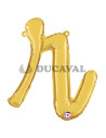 Globo foil letra R minúscula oro 36cm