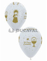 Globo látex satín perla Mi 1 comunión 30cm | Ducaval | Envíos 24/48 h