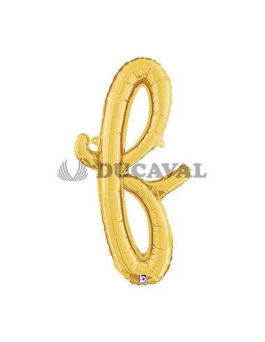 Globo foil letra F minúscula oro 36cm