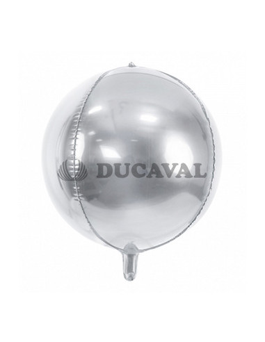 Globo foil balón plata metalizado 40cm  Disfraces Ducaval