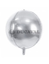 Globo foil balón plata metalizado 40cm  Disfraces Ducaval