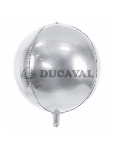 Globo foil balón plata metalizado 40cm  Disfraces Ducaval