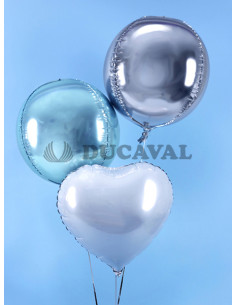 Globo foil balón plata metalizado 40cm  Disfraces Ducaval