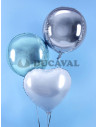 Globo foil balón plata metalizado 40cm  Disfraces Ducaval