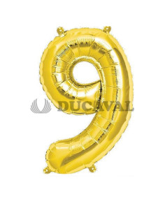 Globo nº9 Dorado 45cm. | Ducaval | Envías 24/48 horas.
