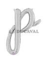 Globo foil letra P minúscula plata 36cm