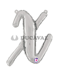 Globo foil letra X minúscula plata 36cm