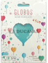 Globo foil brillo corazón turquesa 45 cm.