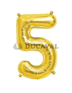 Globo número 5 dorado 45cm