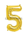 Globo número 5 dorado 45cm