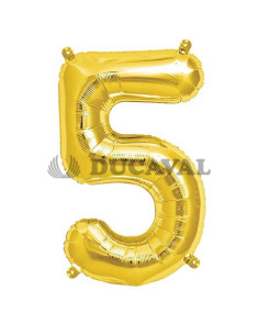 Globo número 5 dorado 45cm
