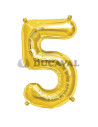 Globo número 5 dorado 45cm
