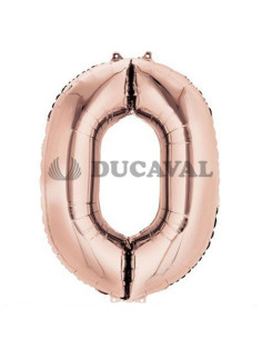 Globo número 0 oro rosado 45cm