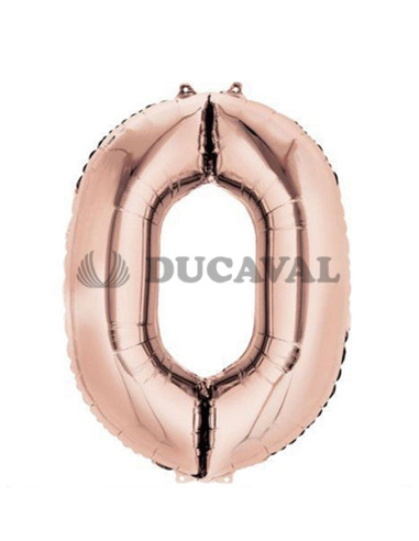 Globo número 0 oro rosado 45cm