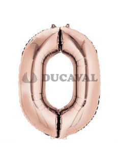 Globo número 0 oro rosado 45cm
