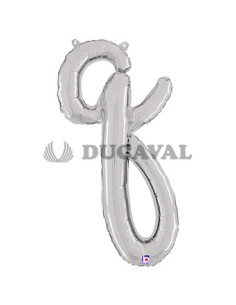 Globo foil letra Q minúscula plata 36cm