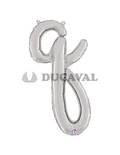 Globo foil letra Q minúscula plata 36cm