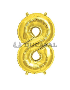 Globo número 8 dorado 45cm