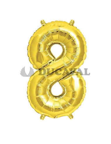Globo número 8 dorado 45cm