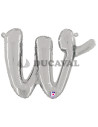 Globo foil letra W minúscula plata 36cm