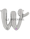 Globo foil letra W minúscula plata 36cm