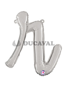 Globo foil letra R minúscula plata 36cm