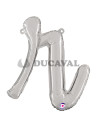 Globo foil letra R minúscula plata 36cm