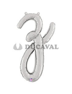 Globo foil letra Z minúscula plata 36cm