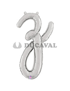 Globo foil letra Z minúscula plata 36cm