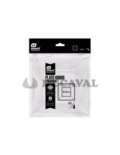 Plato hondo cuadrado transparente 17x17cm 4 ud | Ducaval |