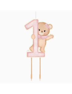 Vela nº1 osito baby nude rosa | Ducaval | Envías 24/48 horas 