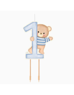 Vela nº1 osito baby nude azul | Ducaval | Envías 24/48 horas 