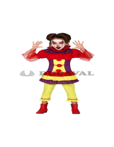 Disfraz payasa maléfica infantil | Ducaval | Envíos 24/48h
