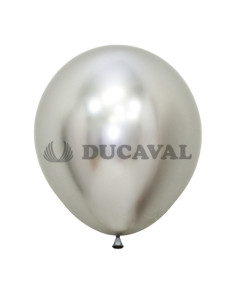 Globos látex réflex plata 45cm 15 unidades