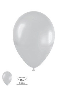 Globos látex metal plata 30cm 50und | Ducaval | Envíos 24/48 horas