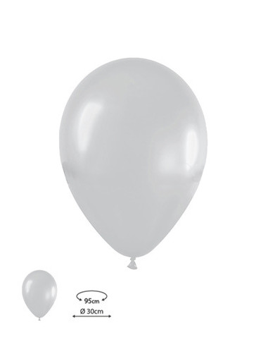 Globos látex metal plata 30cm 50und | Ducaval | Envíos 24/48 horas
