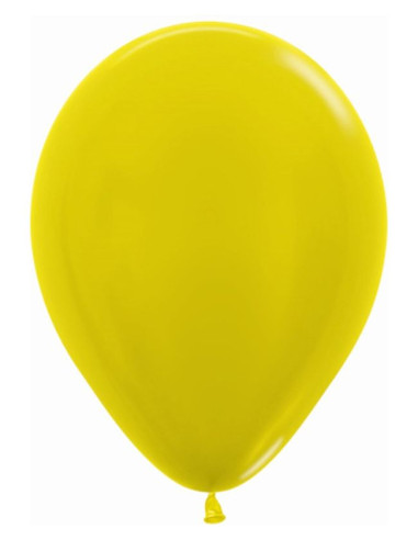Globos látex Amarillo Metálico 30cm 12u | Ducaval | Envíos 24/48h