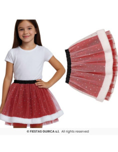 Tutu lentejuelas rojo navidad 30cm| Ducaval | Envías 24/48 horas 