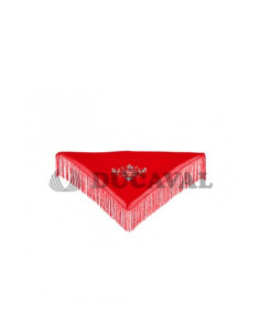 Mantón pequeño bordado rojo