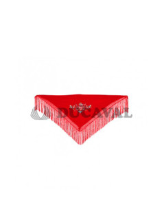 Mantón pequeño bordado rojo